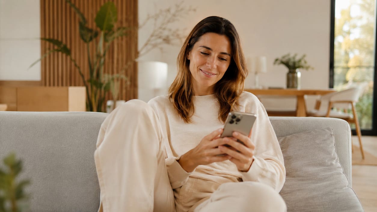 Persona afiliándose a la red de salud desde su celular