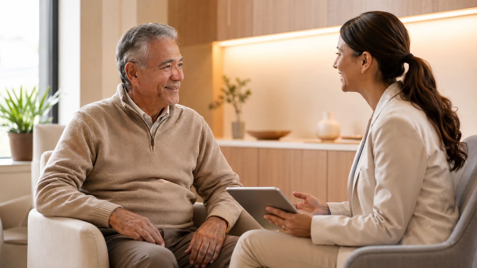 Paciente recibiendo atención médica en consultorio