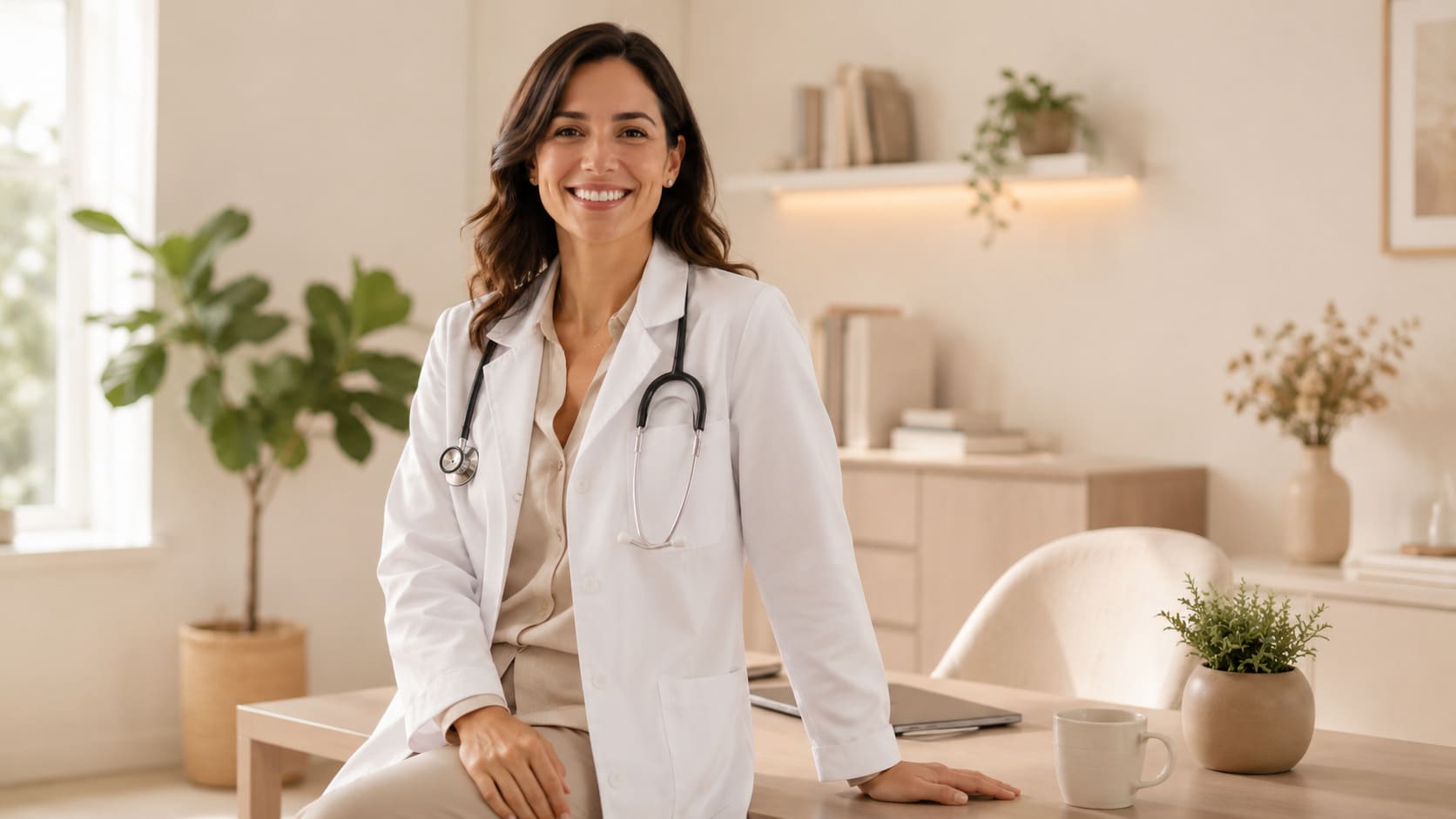 Médica profesional en consultorio
